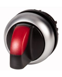 Illuminated selector switch front M22 0-1V red M22-WLKV-R