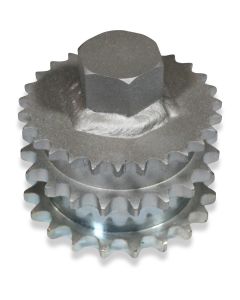 Chain wheel galv triple w/retainer hexagonal 32mm