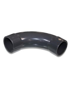 Bend 90deg PVC 63mm 2x stick-on sleeve PN16 inj. moulding