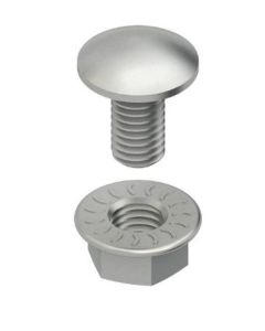 Round pan head screw M8x16 incl flange nut steel hot-dip gal