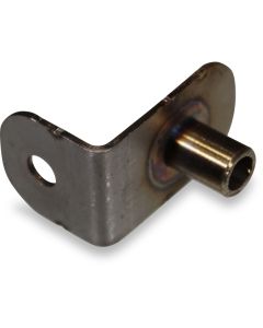Angle plate lh w/pipe pre-cut f/cup in partition