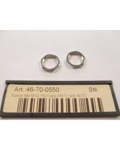 Nut 6kt M12 15x1 spc f/M12 plug MIT3