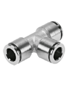 T-piece 8mm pluggable nickel-platet brass