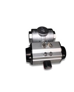 Ball valve 2" 3/2-way brass w/pn. rotary drive wo/ accessor