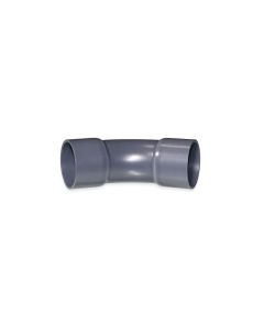 Bend 45deg PVC 50mm 2x stick-on sleeve PN10