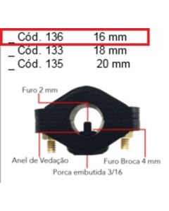 Connector for beak w/ screw 3/16"x16mm