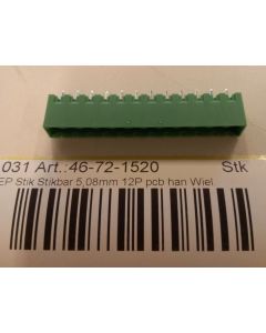 EP Plug 5,08mm 12P pcb Male Wiel.